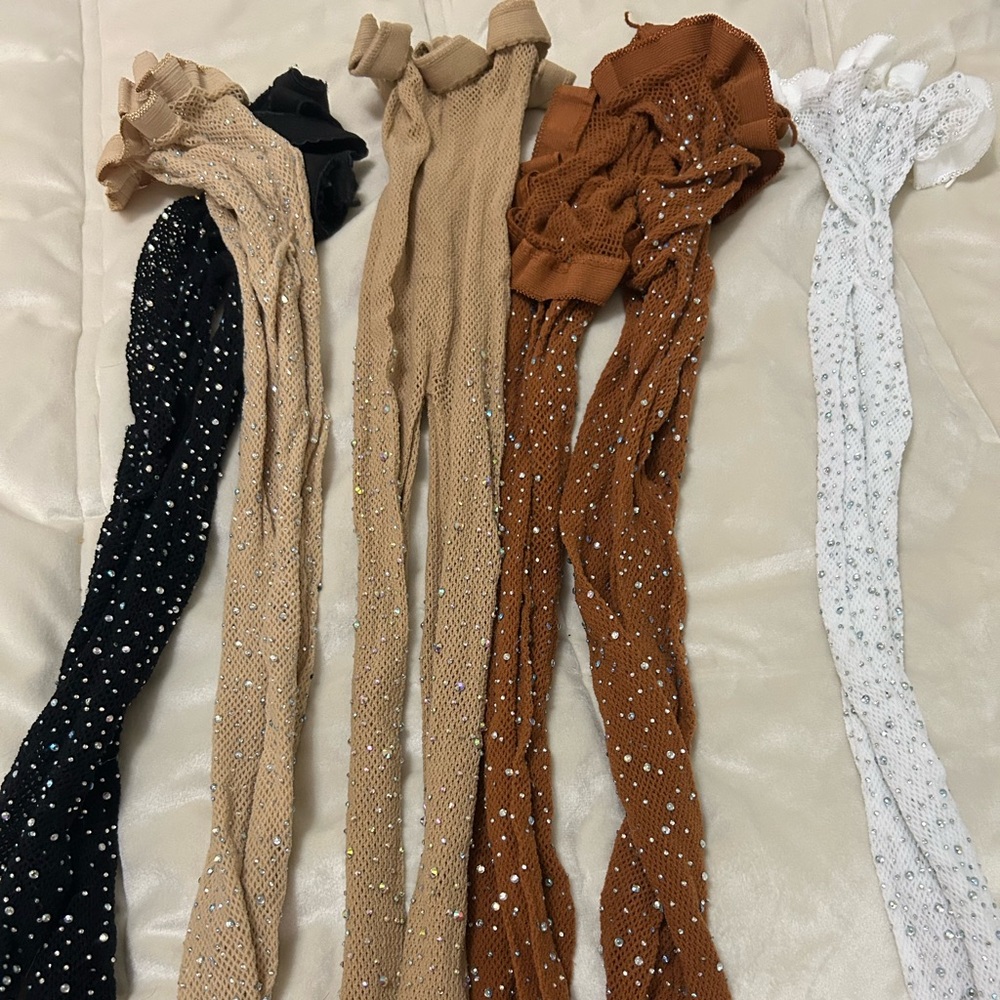 Women's Rhinestone Fishnet Tights Sparkle Fishnet performance Glitter Tights
